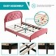 preview thumbnail 4 of 11, Mixoy Kids Bed with Crystal Tufted Headboard,Pink Princess Bed for Childs