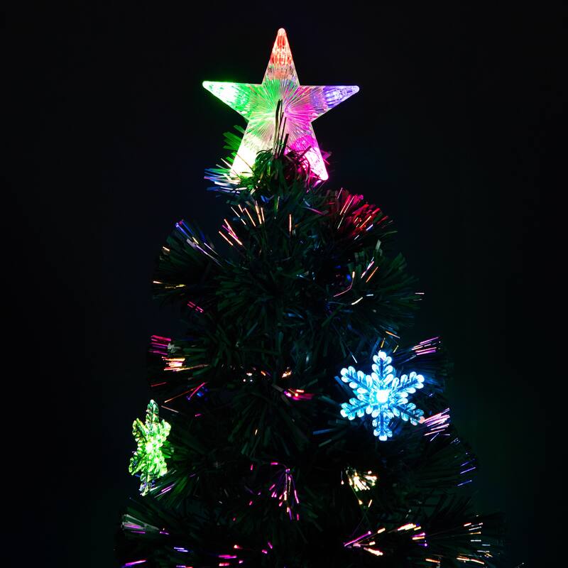 Pre-Lit Fiber Optic Snowflake Artificial Christmas Tree - 5' - Multi LED Lights