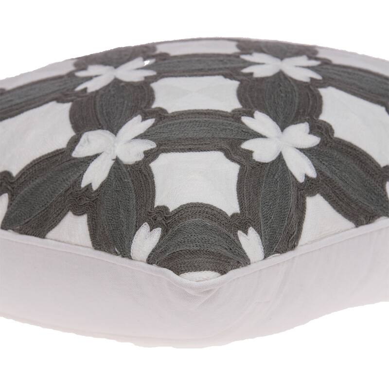 Quatrefoil Woven Square Throw Pillow - 20" - Gray and White