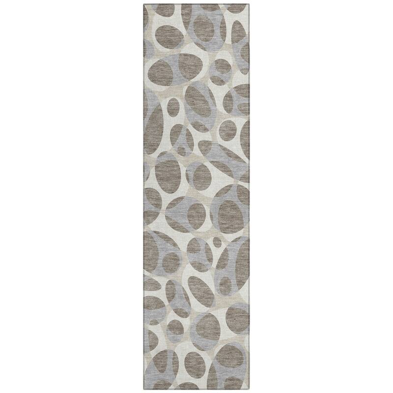 Machine Washable Indoor/ Outdoor Contemporary Saline Chantille Rug