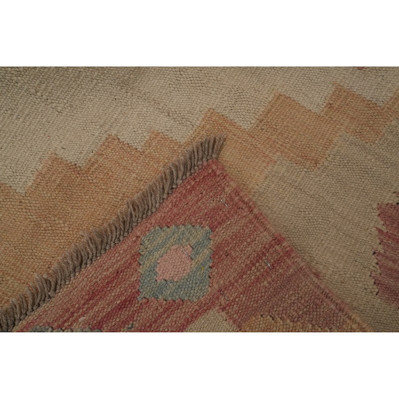 Hand Woven Oriental 100% Wool Carpet Southwestern Tribal Multi-Colored Kilim Area Rug - 8' 0'' X 5' 1''
