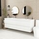 preview thumbnail 77 of 148, Floating Bathroom Vanity with Integrated Resin Top