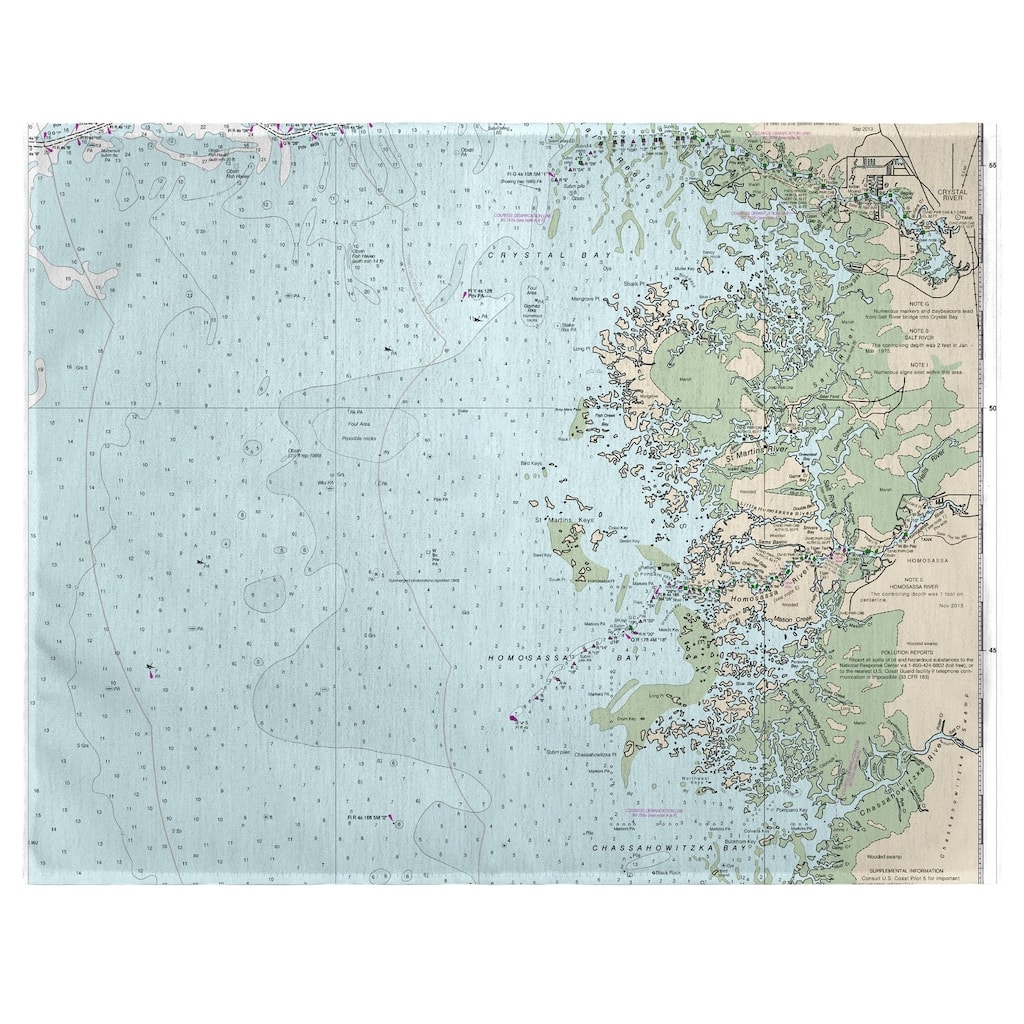 Crystal River, FL Nautical Map Place Mat Set of 4