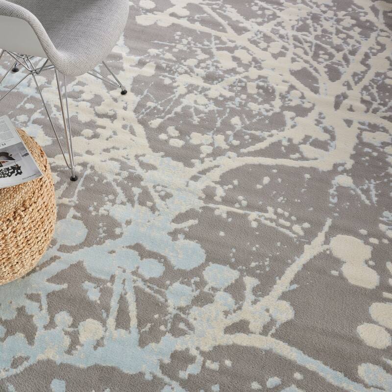 Nourison Jubilant Modern Botanical Abstract Grey Area Rug