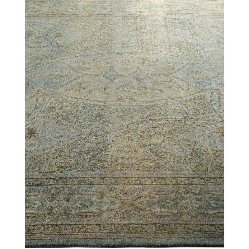 Overton Hand Knotted Wool Vintage Inspired Modern Contemporary Overdyed Gray Area Rug - 6' 1" x 9' 0"