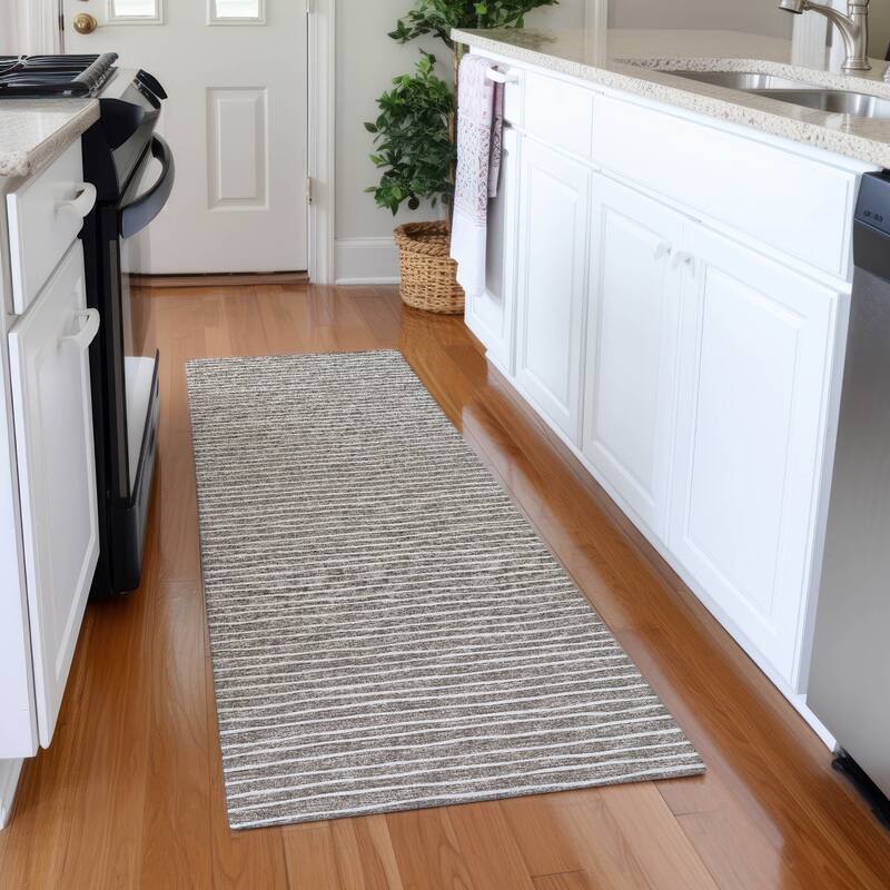 Premium Washable Super Soft Boho Stripe Mayfield Rug - Taupe - 2' 3" x 7' 6" - Runner
