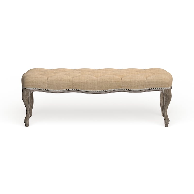 Safavieh Old World Limoux Grey Carved Oak Bench - 52.4" x 17.7" x 17.5"
