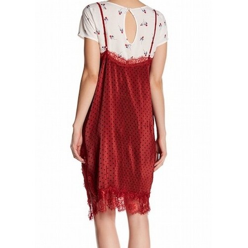 red polka dot slip dress