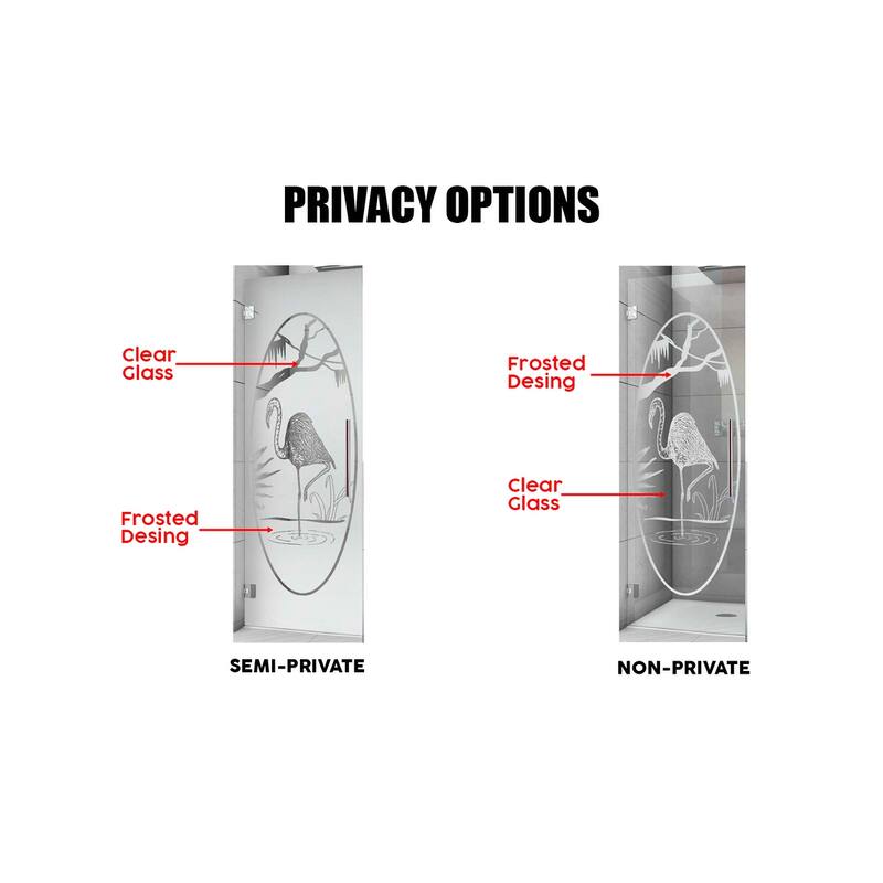Swing Shower Door with Frosted Design
