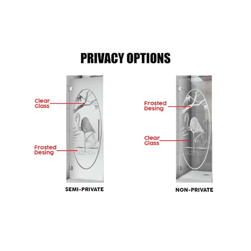 Swing Shower Door with Frosted Design