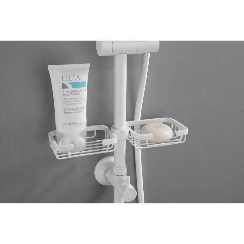 ShowerSpas Shower System, with 10" Rain Showerhead, 4-Function Hand Shower, Adjustable Slide Bar and Soap Dish