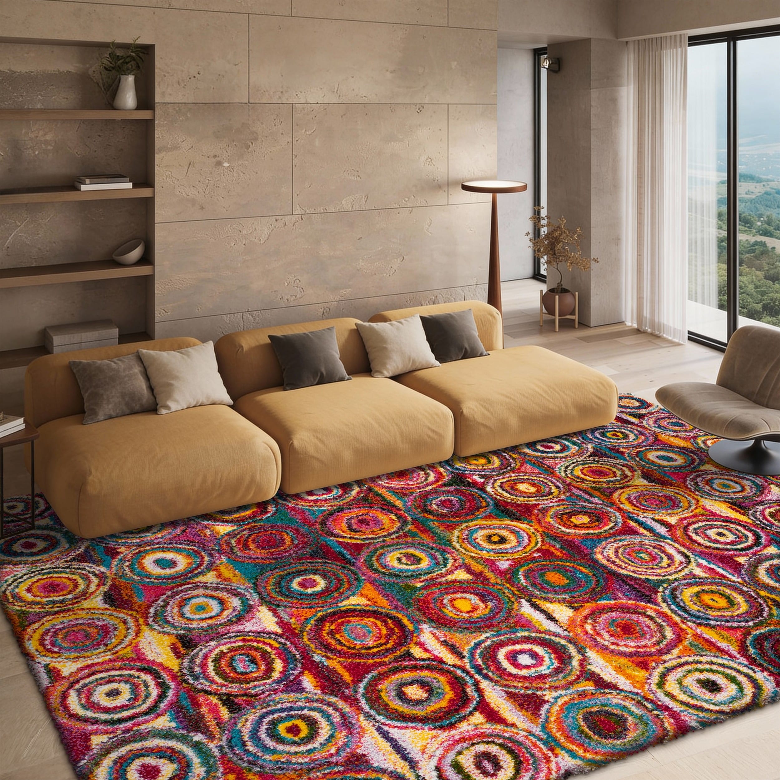 SAFAVIEH Fiesta Shag Victorina Abstract Rainbow Rug - Overstock