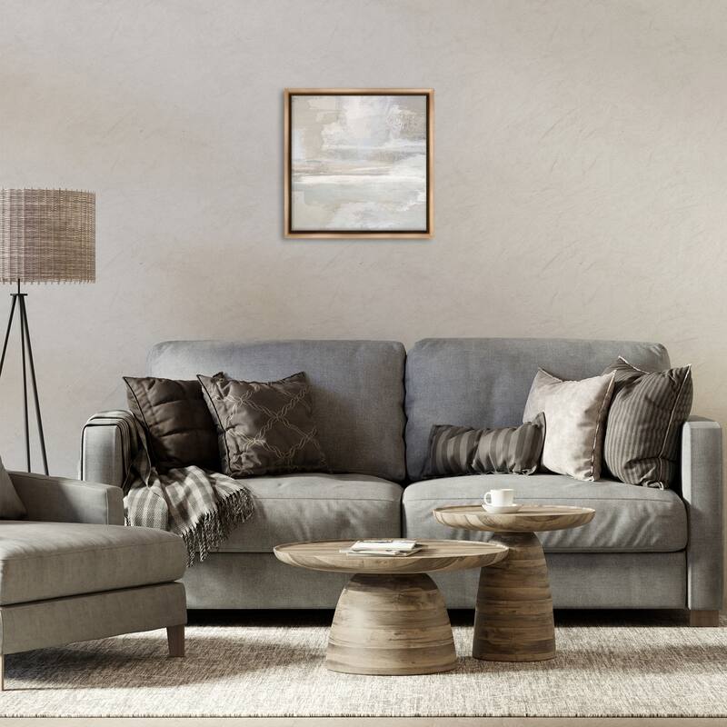 Stupell Contemporary Neutrals Abstract Framed Floater Canvas Wall Art Design By Rachel Springer