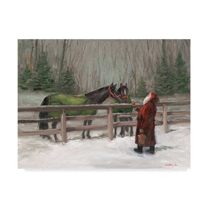 Mary Miller Veazie 'Santa With Horses' Canvas Art