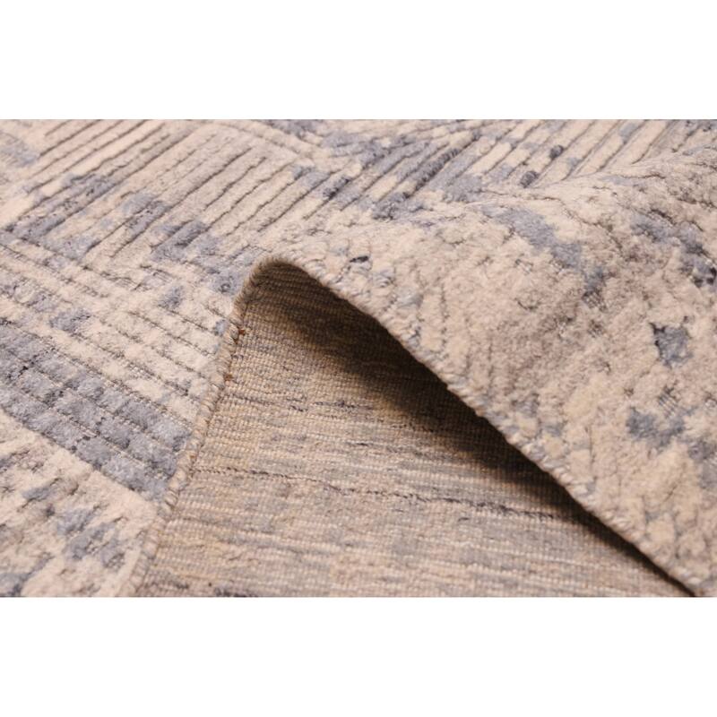 ECARPETGALLERY Hand Loomed Elysian Light Grey Wool Rug - 8'0 x 9'11