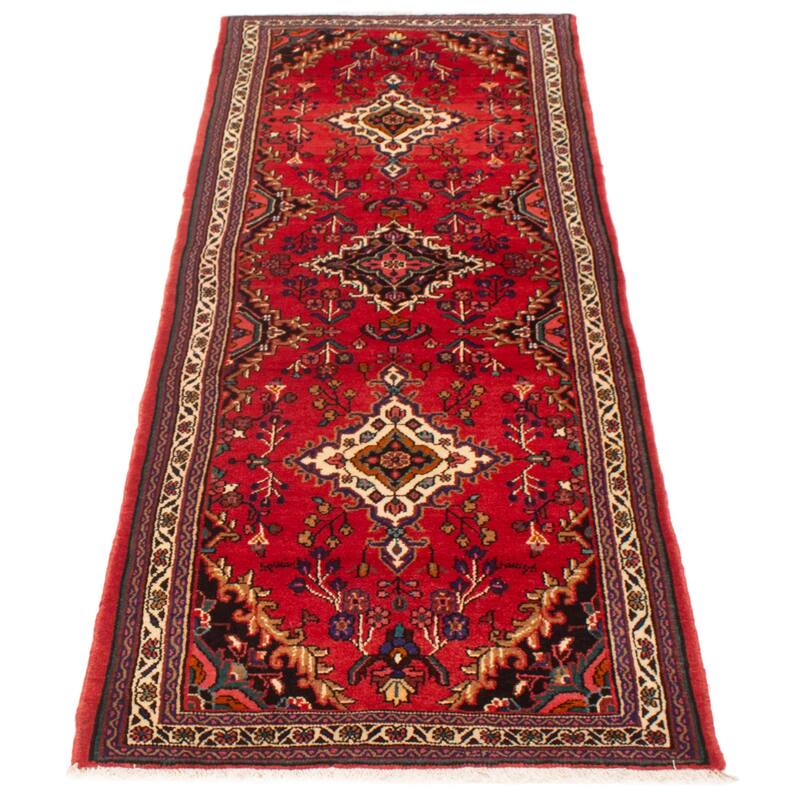ECARPETGALLERY Hand-knotted Andelz Red Wool Rug - 3'8 x 10'7