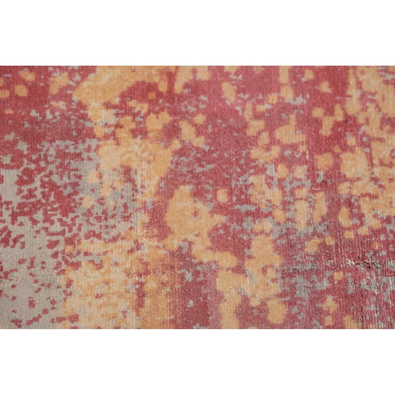 Contemporary Abstract Area Rug Hand-Knotted Wool Carpet - 7'11"x 10'3"
