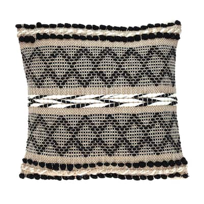 Black And Sand Woven Decorative Pillow Black And Sand Woven Decorative Pillow