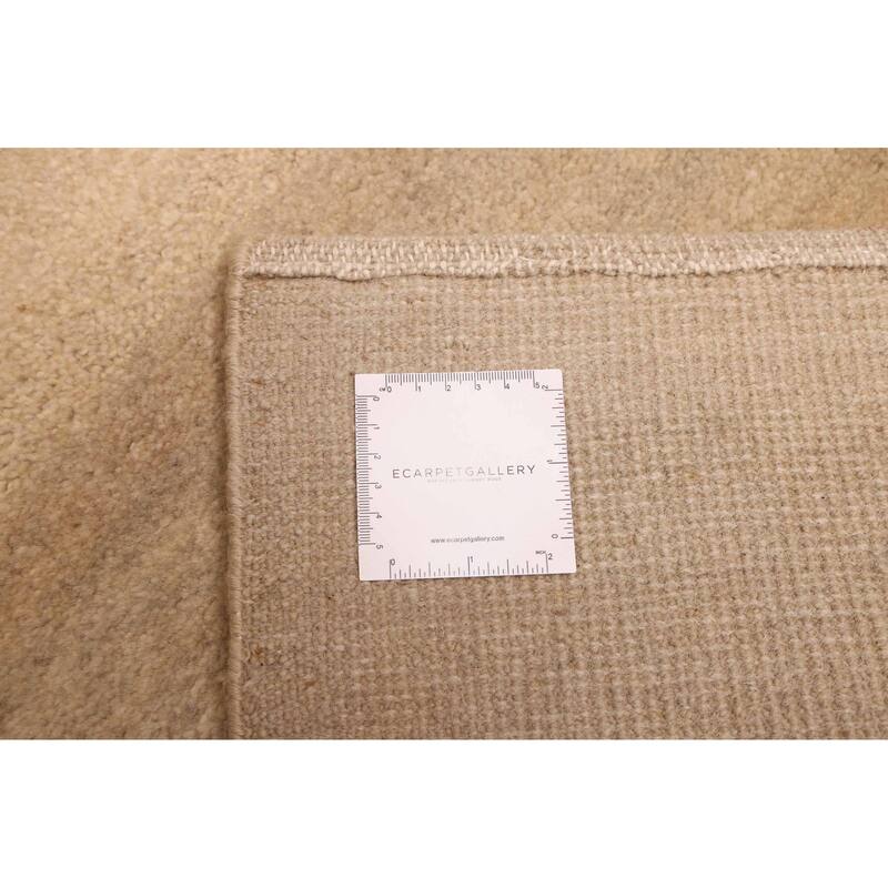 ECARPETGALLERY Hand-knotted Pak Finest Gabbeh Light Khaki Wool Rug - 4'11 x 6'11