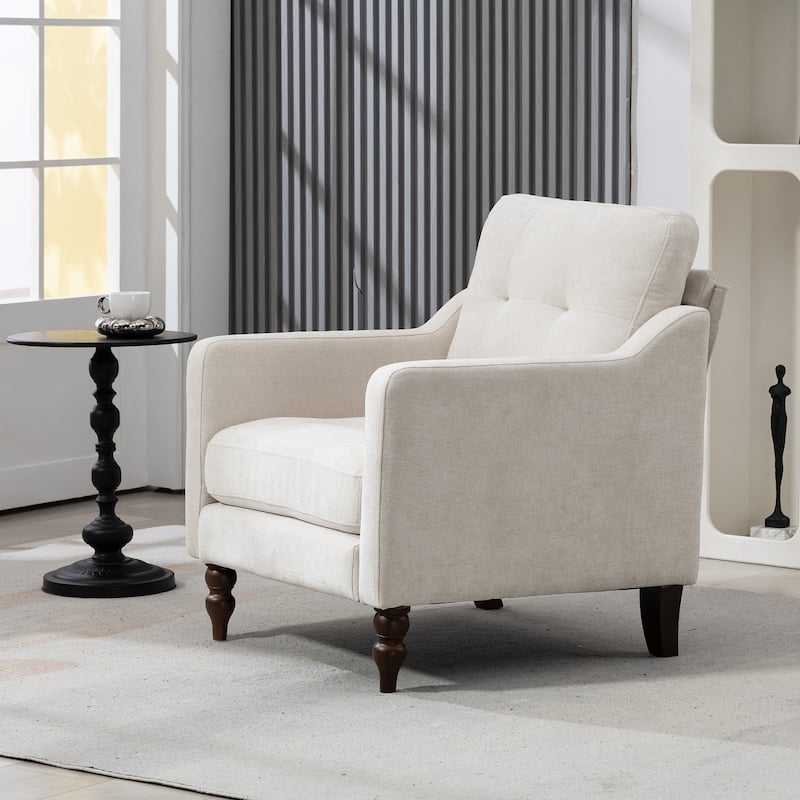Retro Chenille Accent Sofa Chair with USB Charging Port