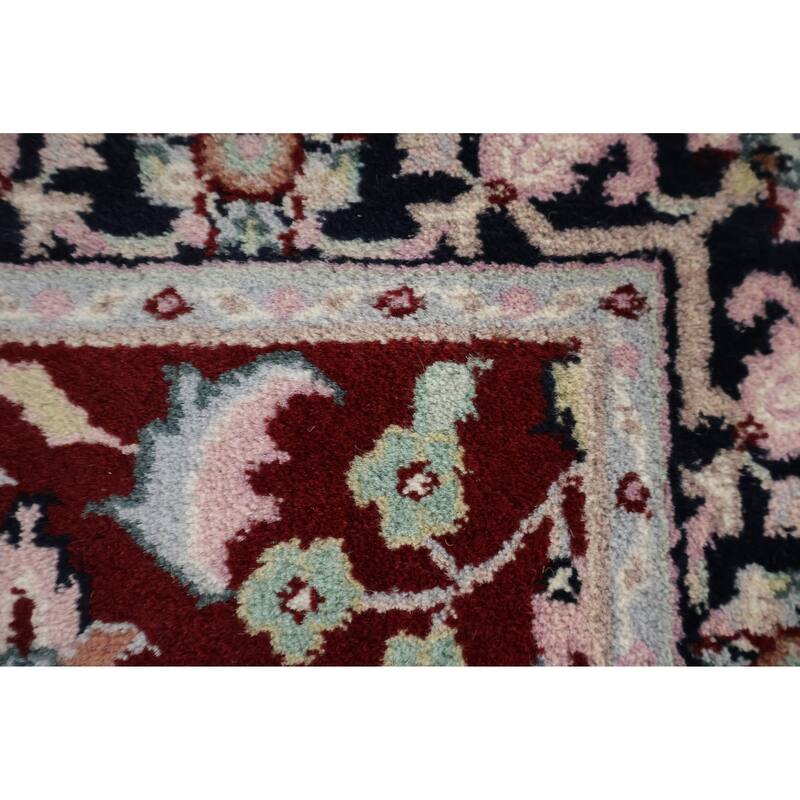Hand Knotted Oriental 100% Wool Carpet Traditional All-Over White Kashan Runner Rug - 7' 11'' X 2' 8''