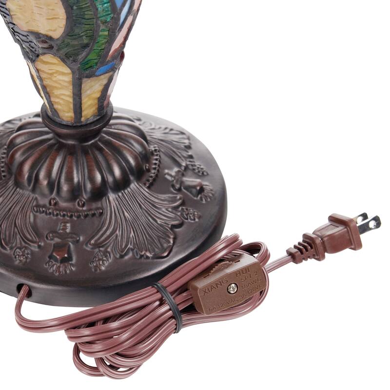 River of Goods Double Lit Stained Glass 24-Inch Table Lamp - 17" x 17" x 24"