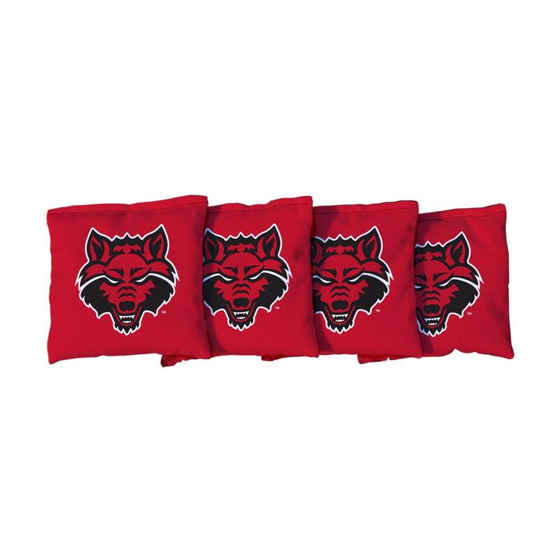 Arkansas State University Red Wolves Red Cornhole Bags - Corn Filled