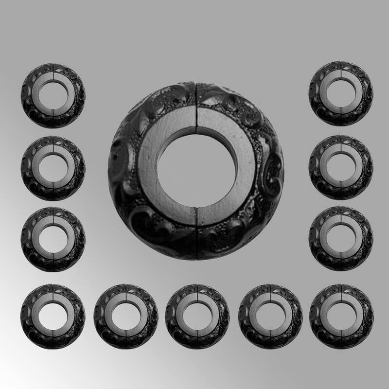Black Radiator Flanges Aluminium Ring Plate 1.25" ID Rust Resistant Easy Assemble (Set of 12) Renovators Supply