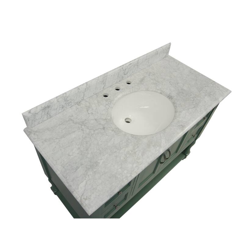 KitchenBathCollection Beverly 48" BathroomVanity w/ Carrara Marble Top