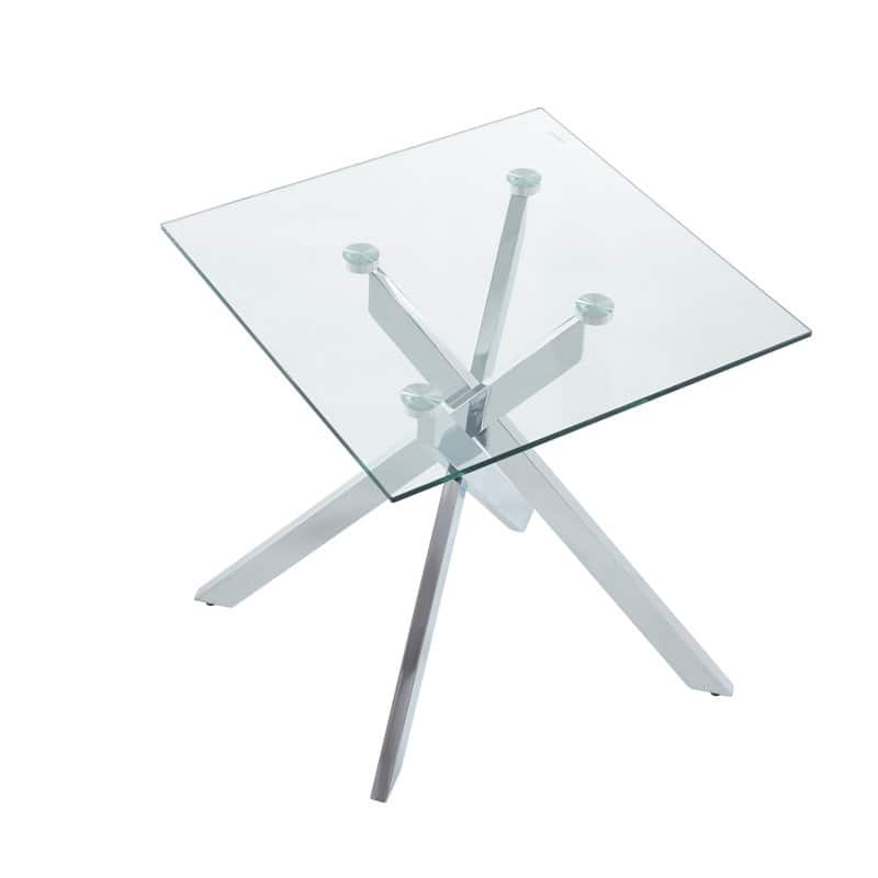 Side Table with Glass Top
