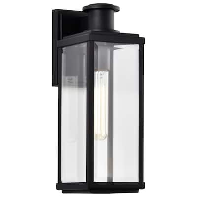Luca Medium Outdoor Lantern Sand Black Finish Clear Beveled Glass - Sand Black