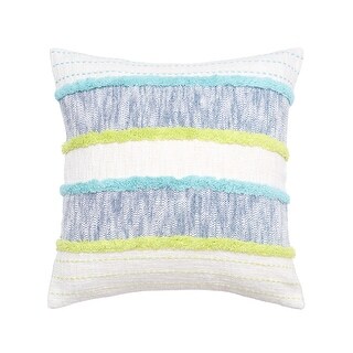 20" x 20" Benn Striped Tufted Texture Cotton Decorative Throw Pillow With Insert