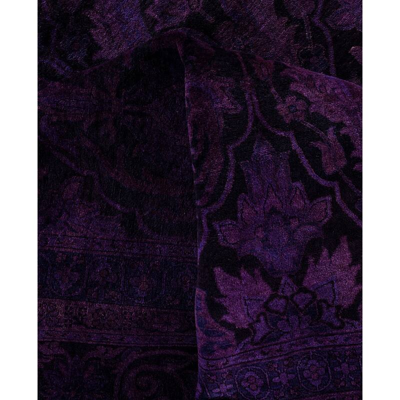 Overdyed One-of-a-Kind Hand-Knotted Area Rug - Purple - 9' 3" x 12' 1"