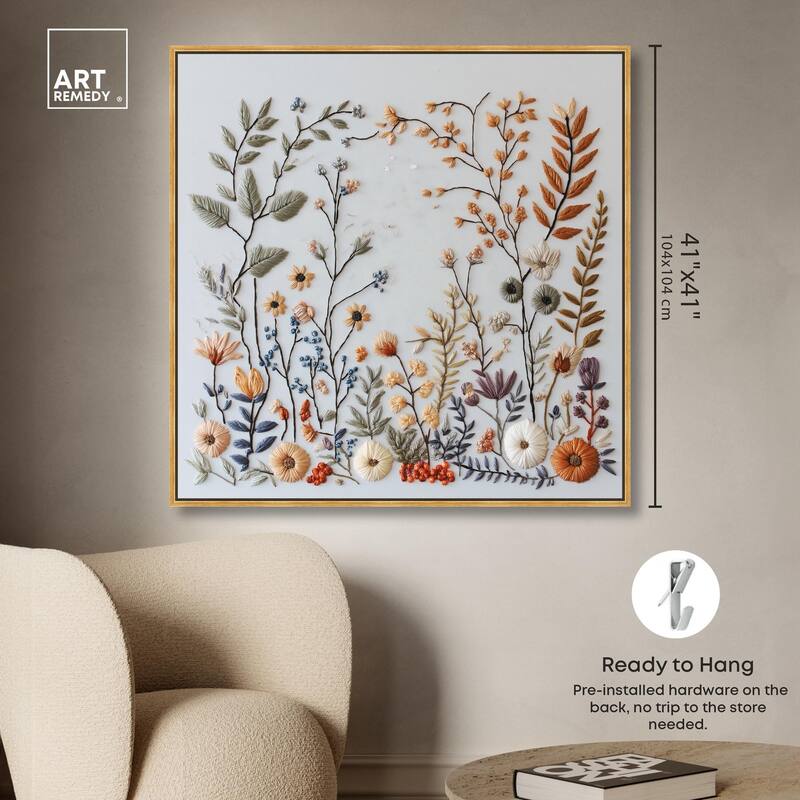 Threaded Thicket Canvas Floral by Art Remedy