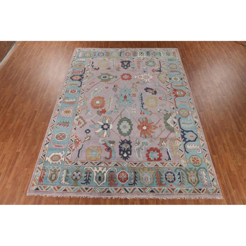 Floral Oushak Oriental Large Area Rug Handmade Wool Carpet - 10'2" x 13'8"