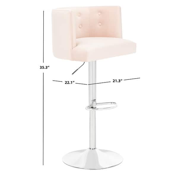 dimension image slide 1 of 3, SAFAVIEH Couture Zayna Adjustable Barstool. - 21.3"x22.1"x44.1"