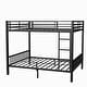 preview thumbnail 8 of 8, Black Queen over Queen Metal Bunk Bed with Ladder and Slats