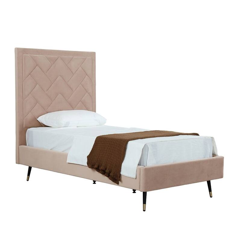 Manhattan Comfort Crosby Modern Velvet Upholstered Bed