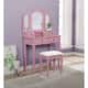 Roundhill Furniture Copper Grove Ruscom Wooden Vanity Make Up Table/Stool Set