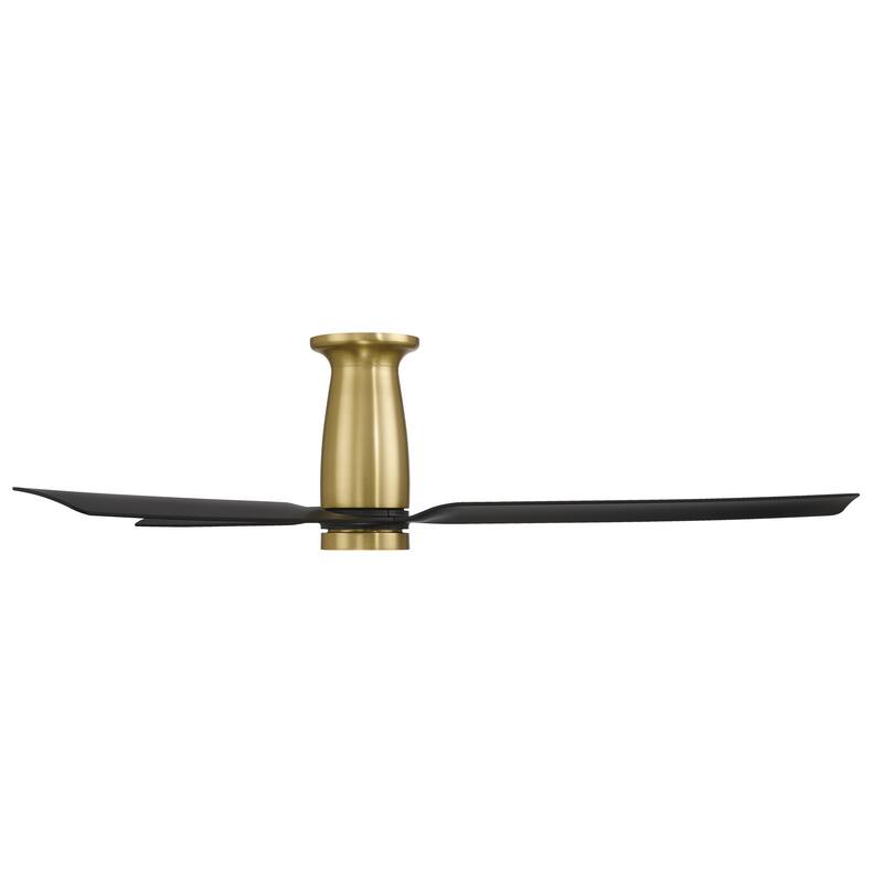 Smooth Indoor or Outdoor 3-Blade 52in Smart Flush Mount Ceiling Fan