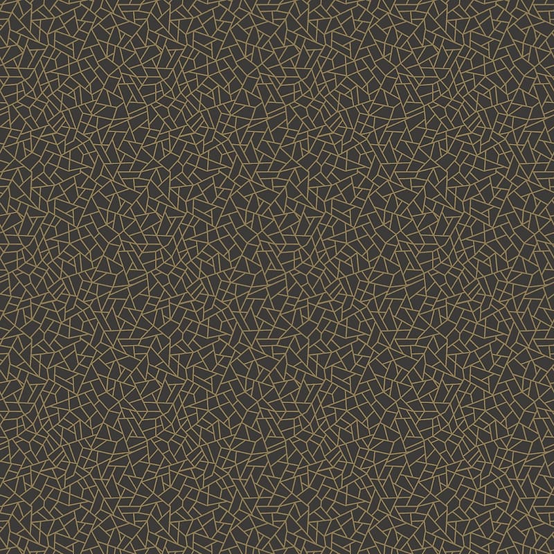 Galerie Wallcoverings Metallic FX Crazed Geometric Non-woven Metallic Finish Wallpaper Roll - 33 feet x 21 inches - Black