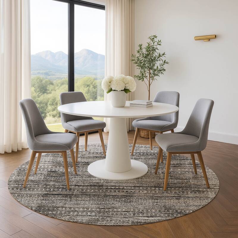 Premium Washable Super Soft Ombre Stripes Mayfield Rug - Taupe - 8' x 8'