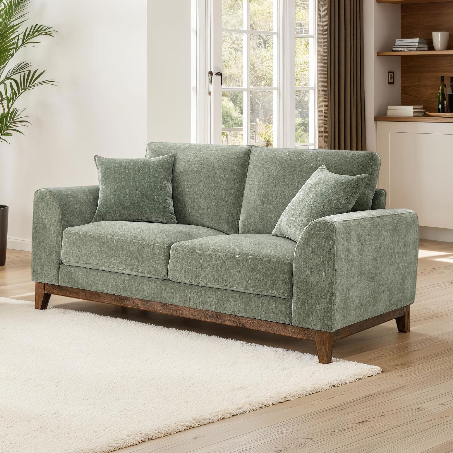 Furniture of America Lurek Mid Century Modern Chenille Loveseat