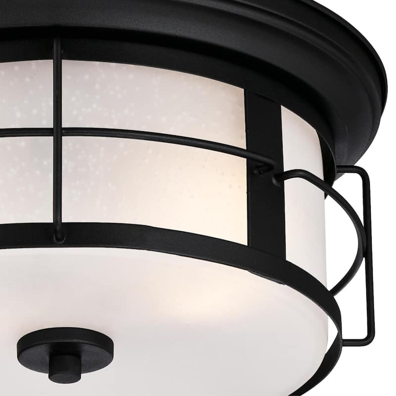 Westinghouse Orwell Two-Light Outdoor Flush-Mount Fixture, Seeded Glass