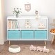 preview thumbnail 1 of 6, LSI Kids Bookcase with Fabric Drawers - White/Blue Toy & Book Organizer White/Blue