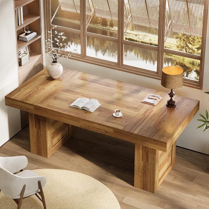 Large Executive Desk, Computer Desk, Home Office Writing Table, Conference Table Business Workstation for Working, Meeting