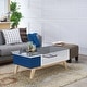 preview thumbnail 20 of 21, Furniture of America Yini Mid-century Modern 47-inch 1-shelf Coffee Table Navy