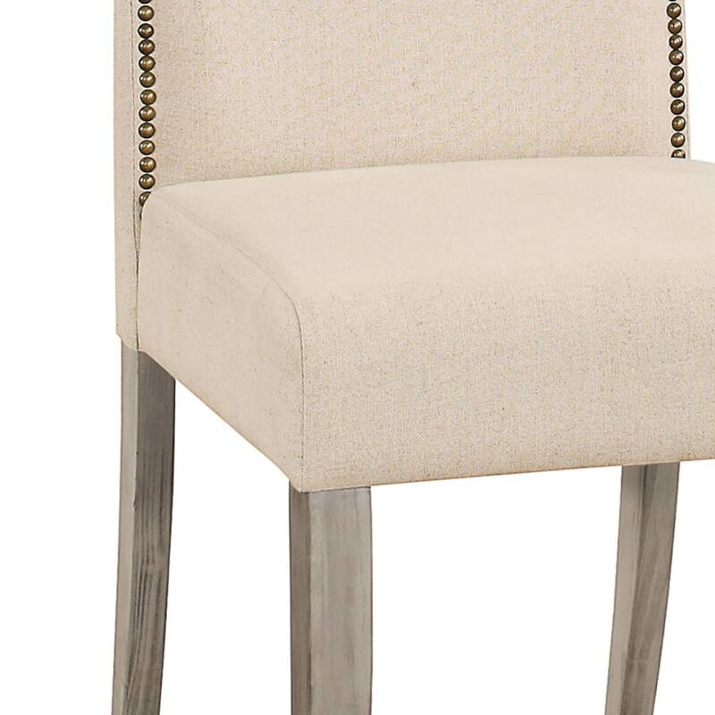 Upholstered Dining Chair with Tapered Legs - 41.5" - Weathered Gray