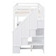 preview thumbnail 52 of 54, Twin/Full Size Loft Bed with Bulit-in L-Shaped Desk and 4 Drawers, Stairway Wooden Loft Bedframe with Open Storage Shelves
