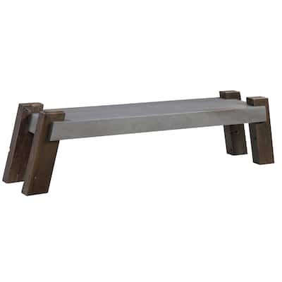 Uttermost Lavin Grey Industrial Concrete Bench